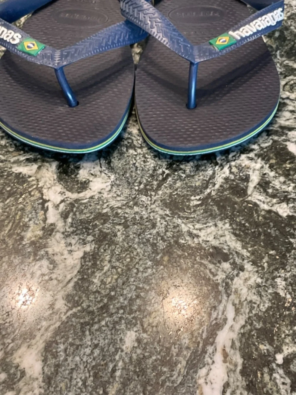 Navy Havaianas with Brazil Flag Size 5-6 (35-36)